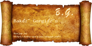 Bakó Gorgiás névjegykártya